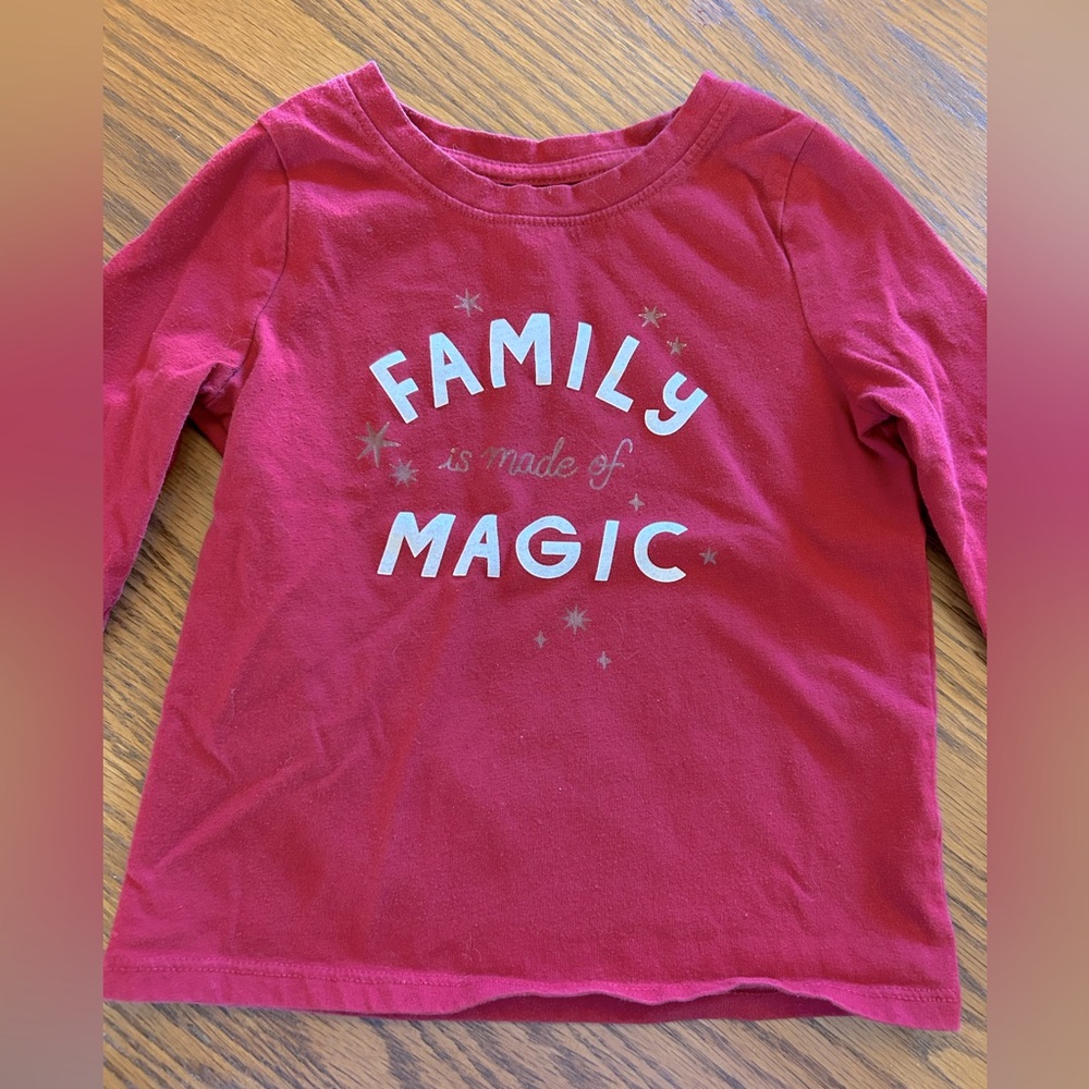 Cat & Jack Red Long Sleeve Tee Family Magic